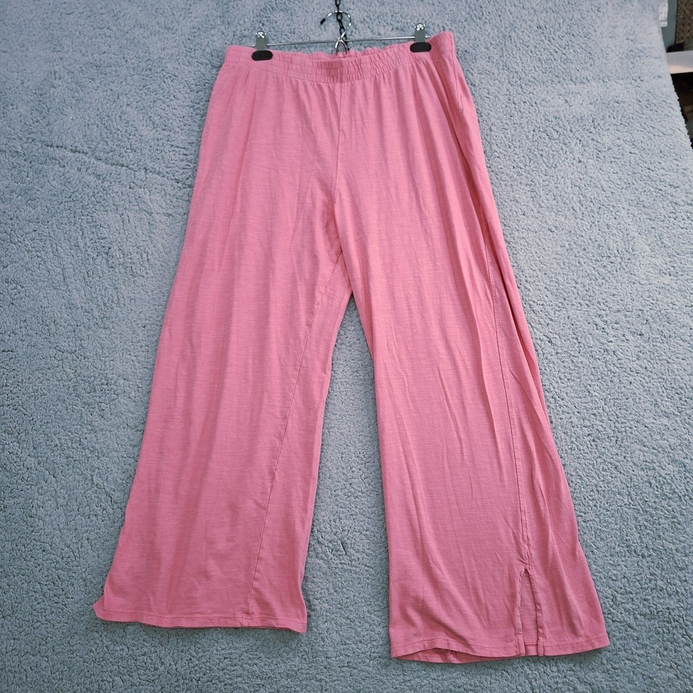 Mersea traveler tee pant womens XL pull on cotton wide leg split hem Beachy